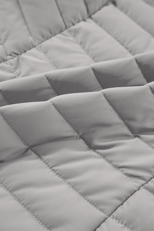 Plush Collared Quilted Zipped Puffer Vest